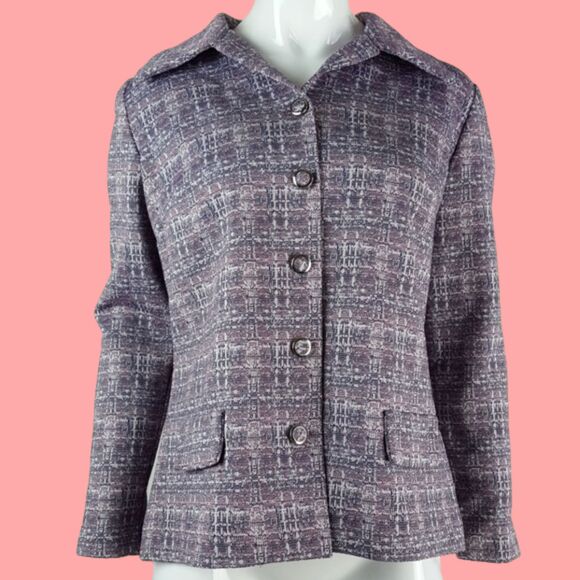 Vintage 70's Sherri Lynn Purple Blazer Jacket - Picture 1 of 7